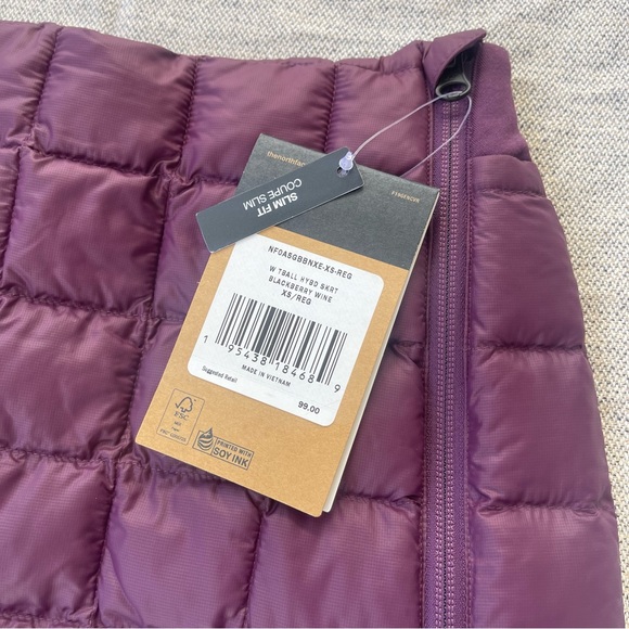The North Face Thermoball Hybrid Puffy Skirt Purple (Blackberry Wine) NWT $99 - Picture 4 of 8